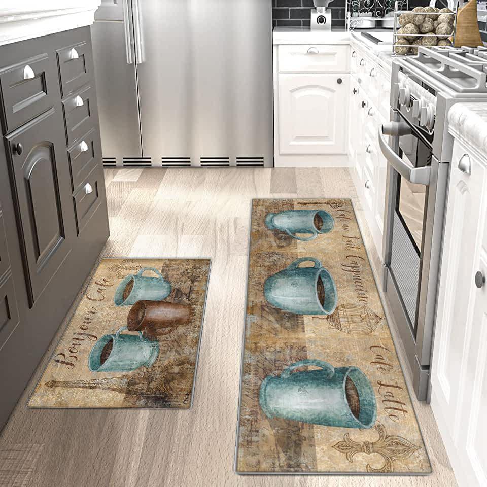 Retro Style Kitchen Floor Mat – Dirt-Resistant, Decorative, and Draining Door Mat