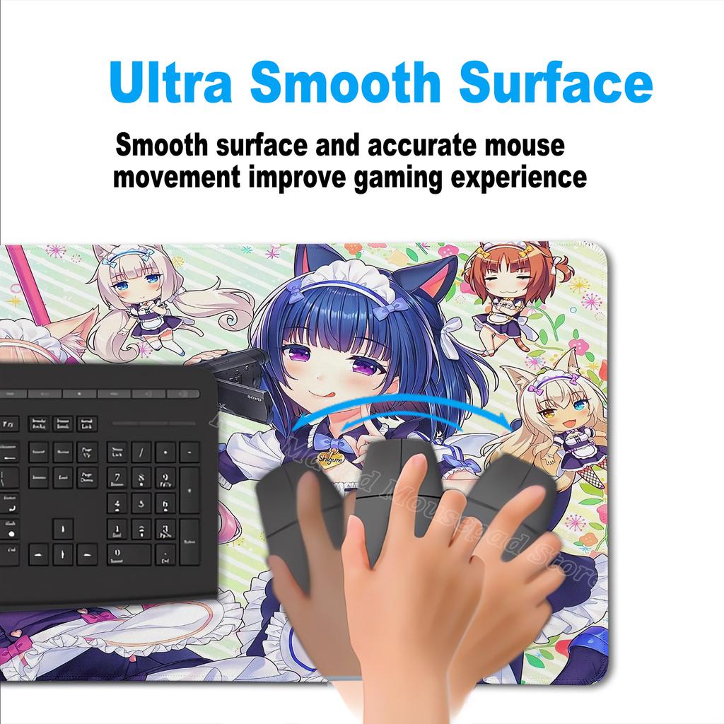 XXL Gamer Computer Desk Mat Nekopara Mouse Pad Cute Anime Girl Mousepad Carpet Office Laptop Mousemat Desktop Table Mat 900x400