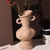 Wabi-Sabi Ceramic Flower Vase, Retro Minimalist Floral Pot, Guestroom or Living Room Decor, Artistic Table Ornament
