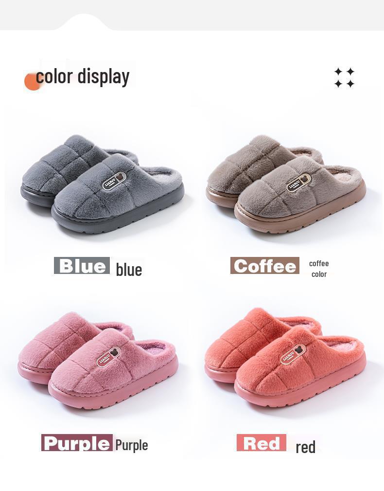 Men's & Women's Extra Large Warm Non-Slip Cotton Slippers, Size 50, Thick-Soled, Back-Heel Design.