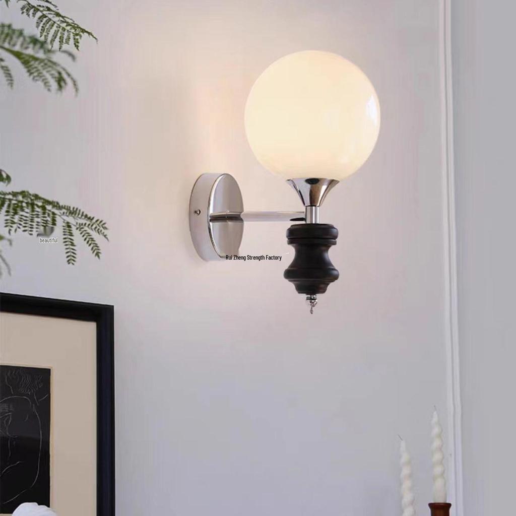 2025 Bauhaus Vintage Chinese-Style Wall Lamp: Modern Minimalist French Retro for Living Room & Bedroom Atmosphere
