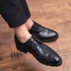 Men's shoes winter velvet warm leather shoes men's wedding groom shoes Korean version trendy versatile leather shoes
