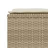 Garden Stool with Cushions 4 pcs Beige Poly Rattan