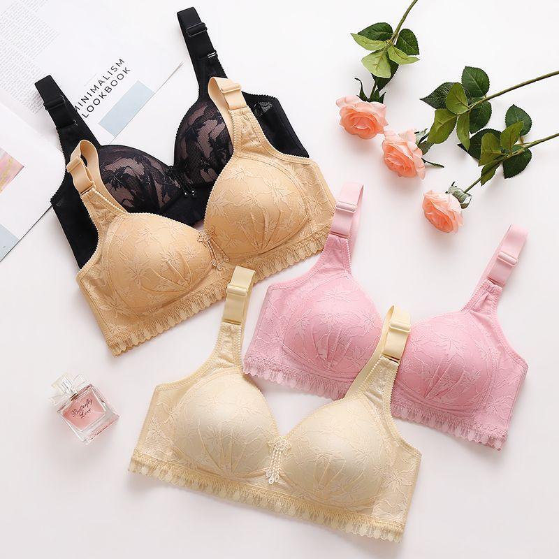 Dünne Damenunterwäsche Ohne Stahlring Ohne Magnetisch Anti-Hängend Große Größe Sammelnd Dünner Wen BH