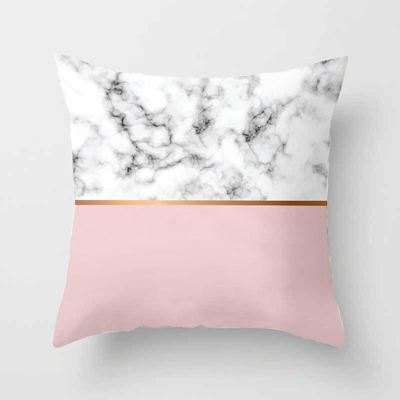 Home Decor Geometric Marble Print Sofa Cushion Decorative Pillowcase Polyester Square Throw Pillow Funda De Almohada
