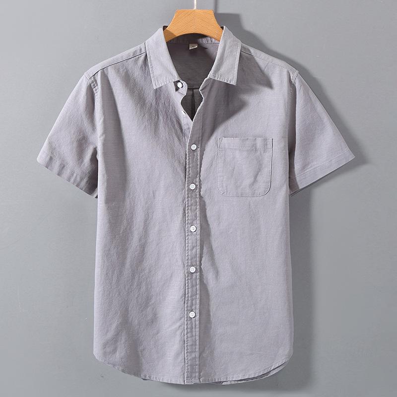 Men's Summer Business Casual Linen Short-Sleeve Shirt