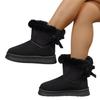 Damen Winter-Schneestiefel mit dicker Plateausohle, rutschfest, bequem, kurze Booties mit Kunstfellfutter, lässige warme Stiefeletten aus Wildlederimitat für Damen
