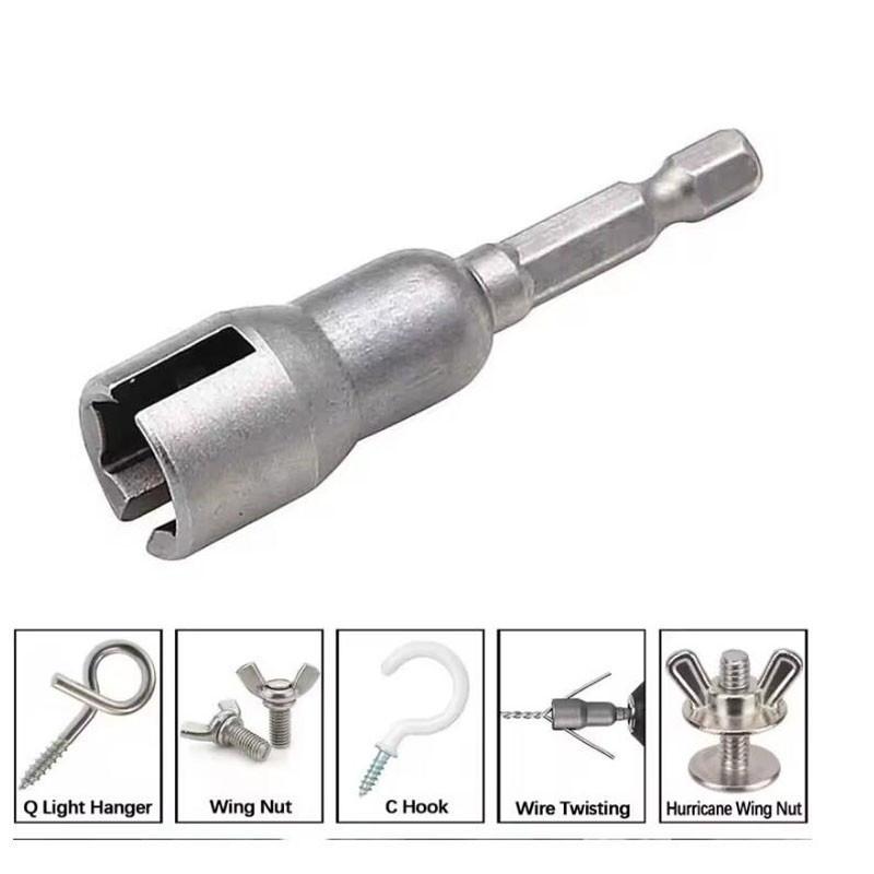 Natural Slotted Butterfly Hole Socket Wrench 65mm Hexagonal Handle Electric Screwdriver Wing Nut Socket Tool