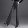 Women's High-Waist Herringbone Flare-Leg Trousers