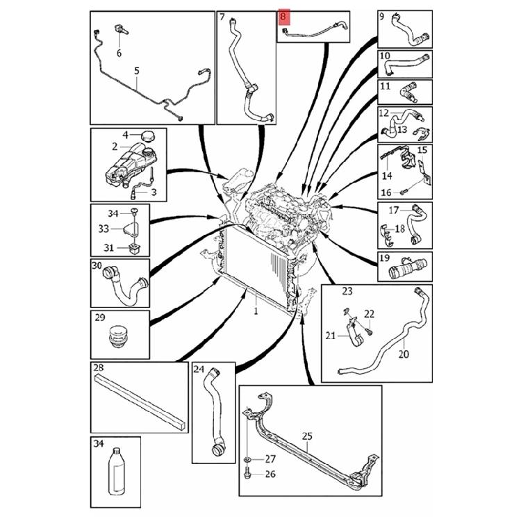 31657960 Engine Radiator Pipe Coolant Hose Auto Accessory