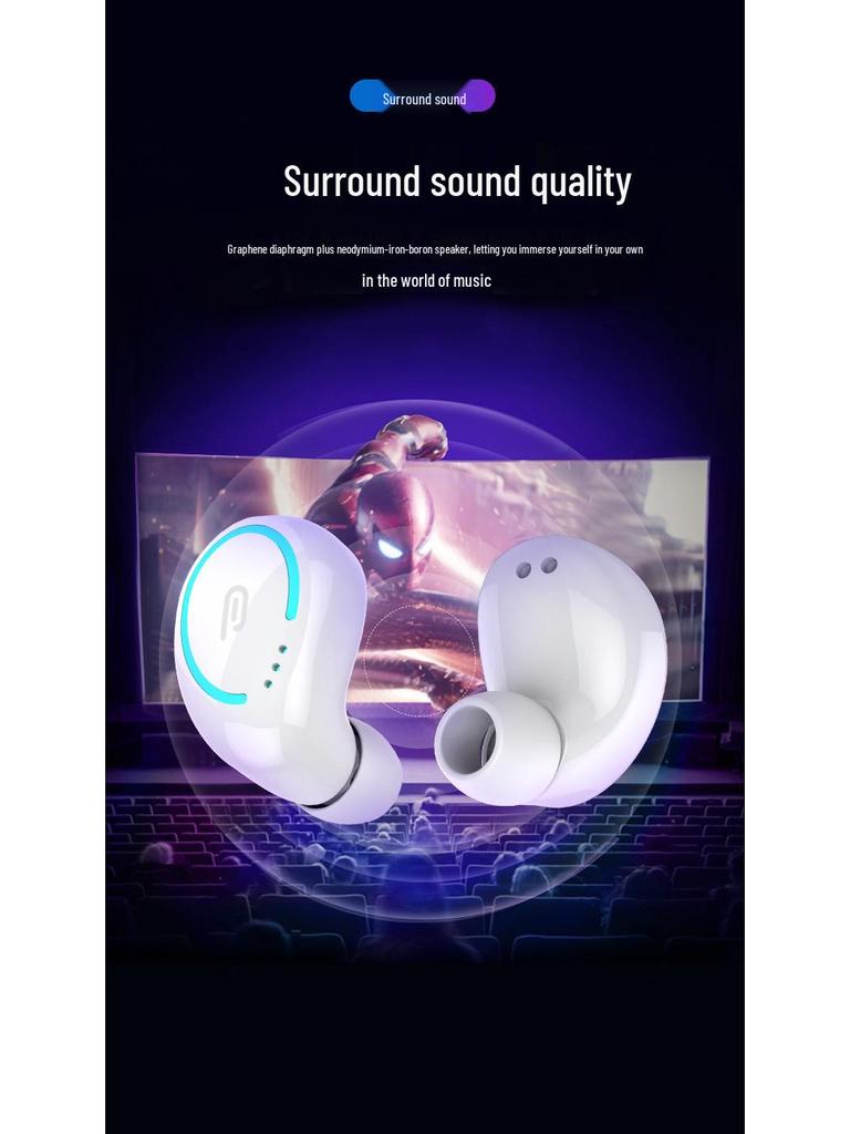 Waterproof Bluetooth 5.0 Sports Earphones: Dual Ear Stereo Mini Wireless with In-ear Charging