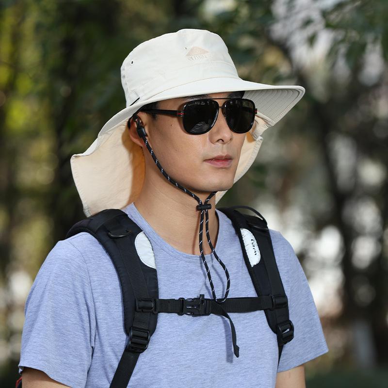 Utomhus Västerländsk Cowboyhatt Herr Sommar Andningsbar Solskydd Solhatt Vandring Klättringshatt Snabbtorkande Vindtät Fiskemössa