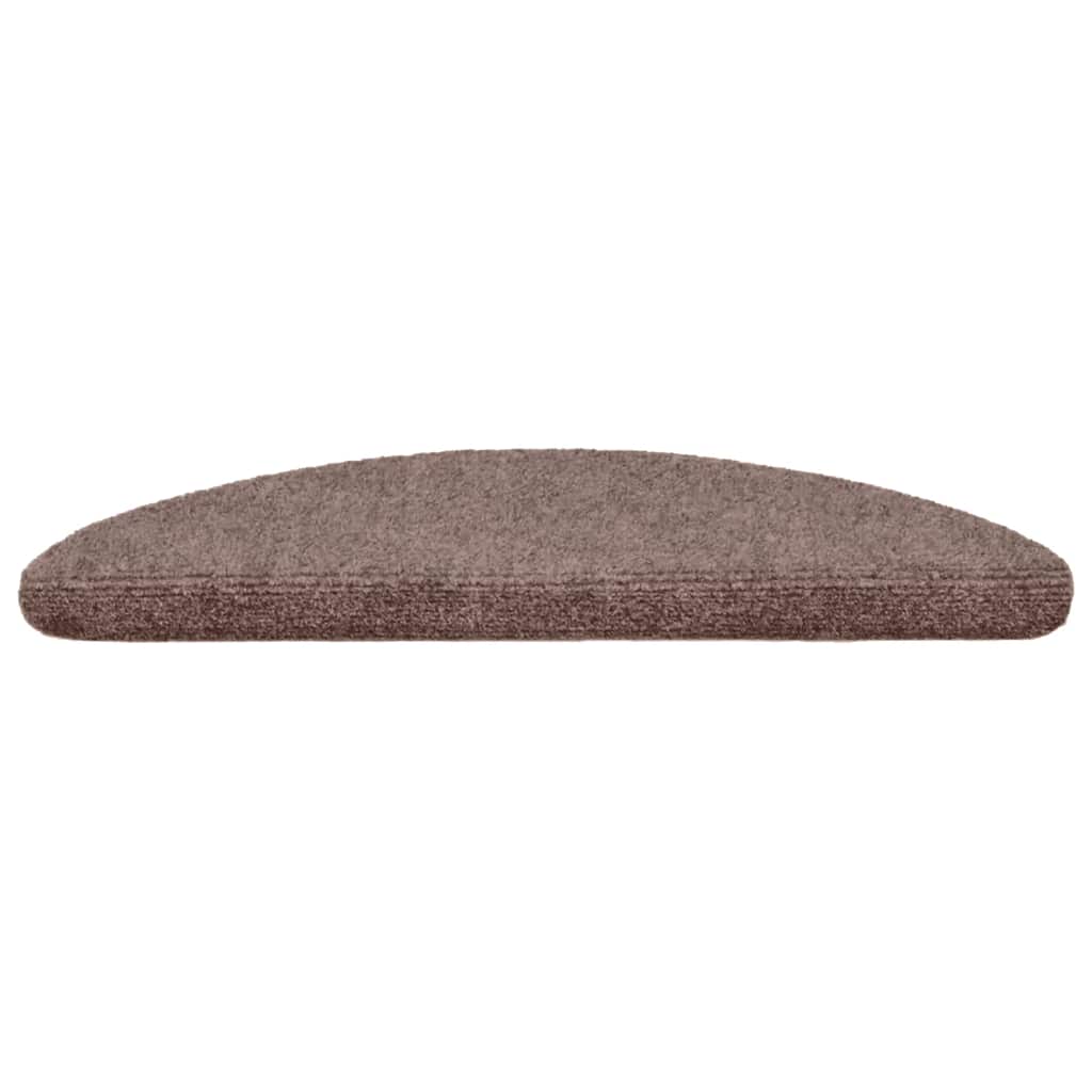 Vidaxl Maty Na Schody Samoprzylepne 5 Szt. 56X17X3 Cm Jasnobrązowe Półokrągłe