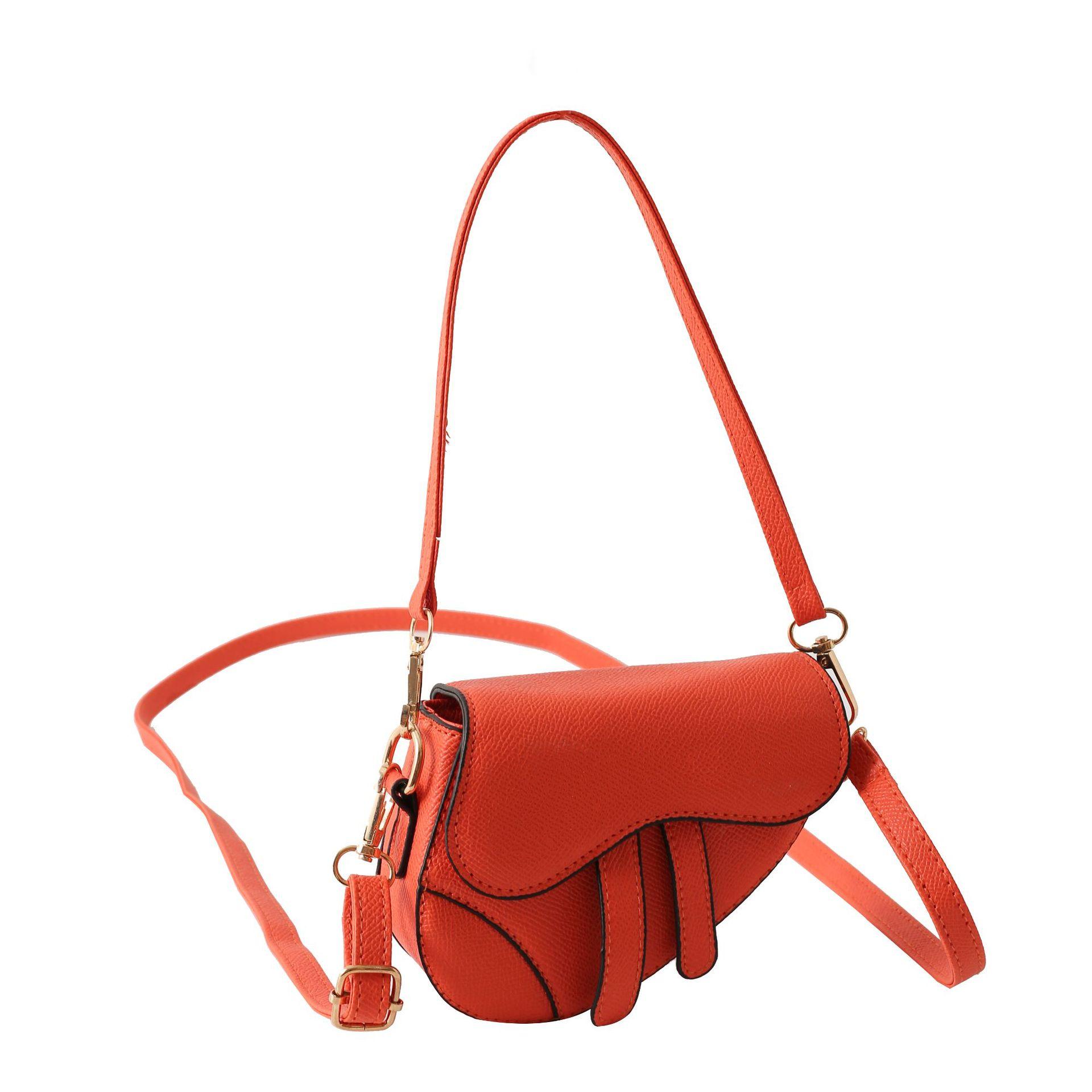 Saddle Bag Design Minimalist Shoulder Crossbody Fashion Women s Faux Leather Handbag оранжевый