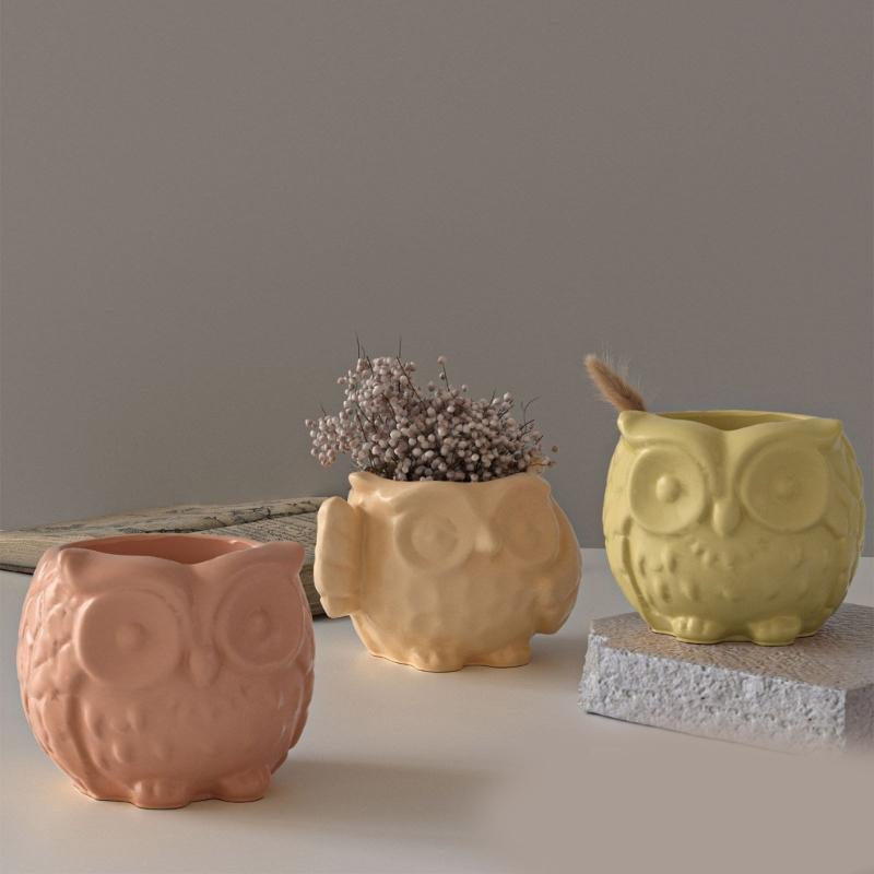 Flexible Silicone Owl Mold For Resin Crafts Candle Holder And Decorative Container Succulent Planter