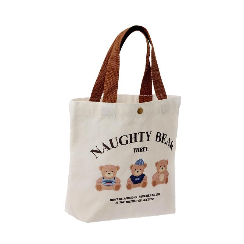 Canvas Tasche Drei Kleine Bären Einfach und Süß Handtasche Handtrage Walking Geschenktasche Aufbewahrungstasche Bär