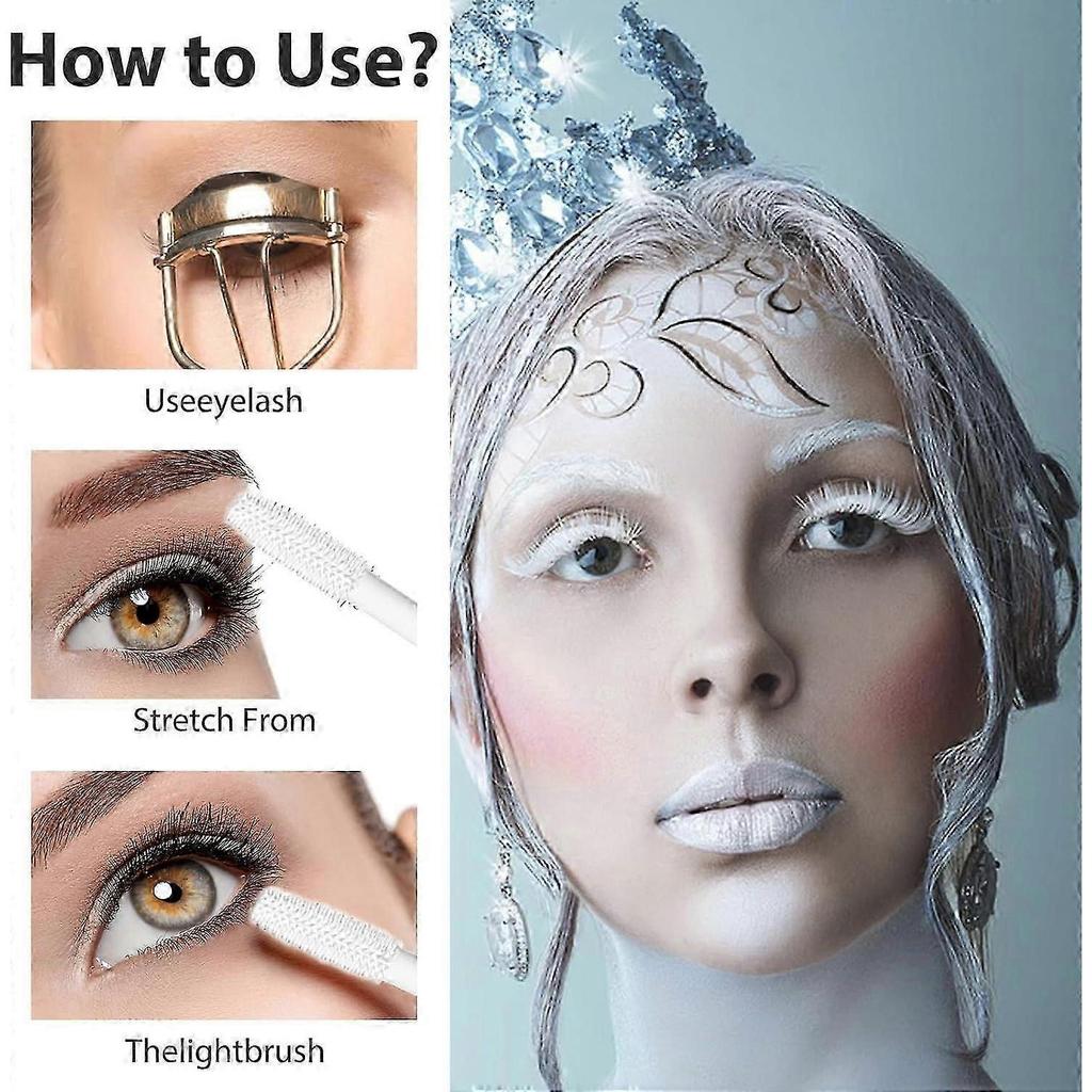 GROVL White Mascara Lash Primer,2 Pack Waterproof Thick Fiber Mascara,Volumizing and Lengthening Charming Lashes,No Smudge, No Clumping, for Girl, Las