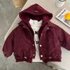 Children's Baby Padded Jacket Winter Children's Solid Color Hooded Jacket Children's Thickened Cotton Clothes Girls' Cotton Clothes