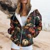 Women's Fashion Casual Halloween Printed Sweatshirt Long Sleeve With Pocket Cardigan Jacket Zipper Hoodie Coat