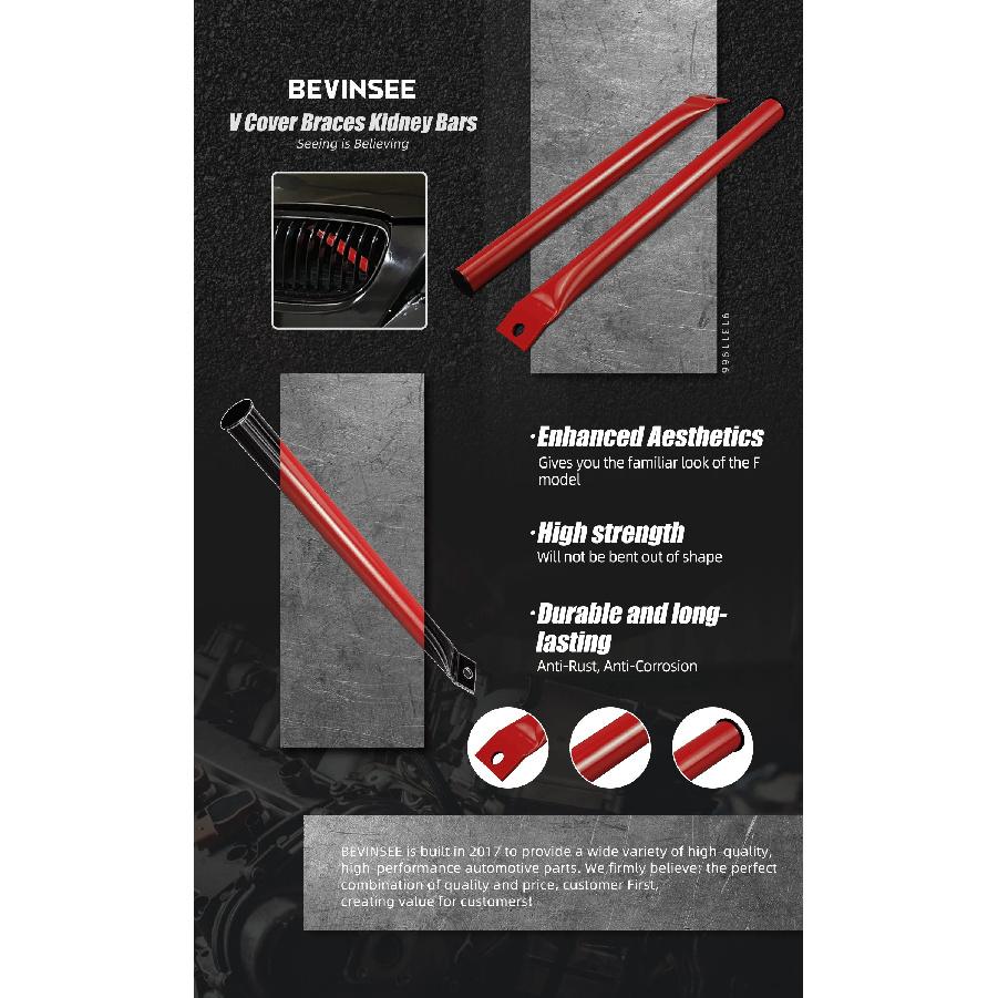 Barre a V in Acciaio per Griglia Anteriore, Supporti per Rene, Braccetti per BMW E90 E91 E92 E93 323i 325i 328i 330i 335i 2006-2013, Accessori Auto