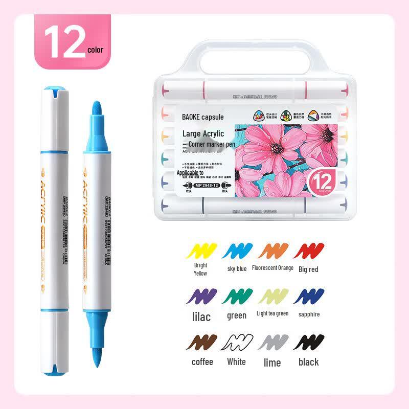 BAOKE MP2948 Double-Ended Acrylic Marker Pen Set