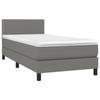 Maison Exclusive - Sommier à lattes de lit avec matelas Gris foncé 100x200cm Tissu