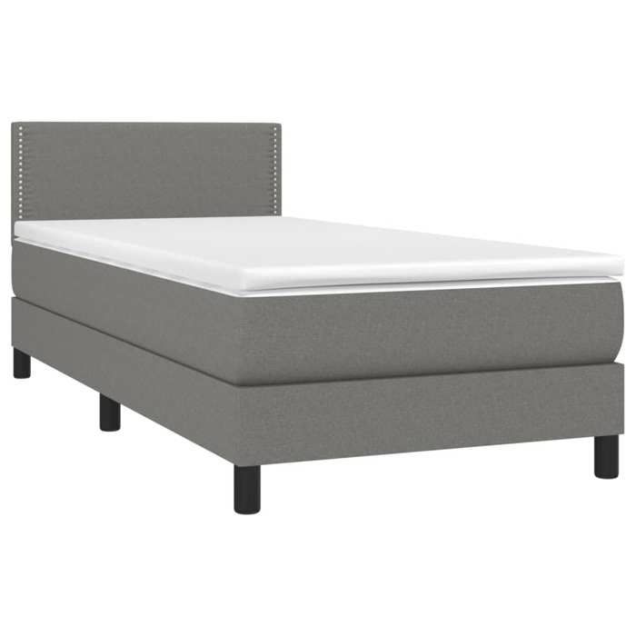 Maison Exclusive - Sommier à lattes de lit avec matelas Gris foncé 100x200cm Tissu