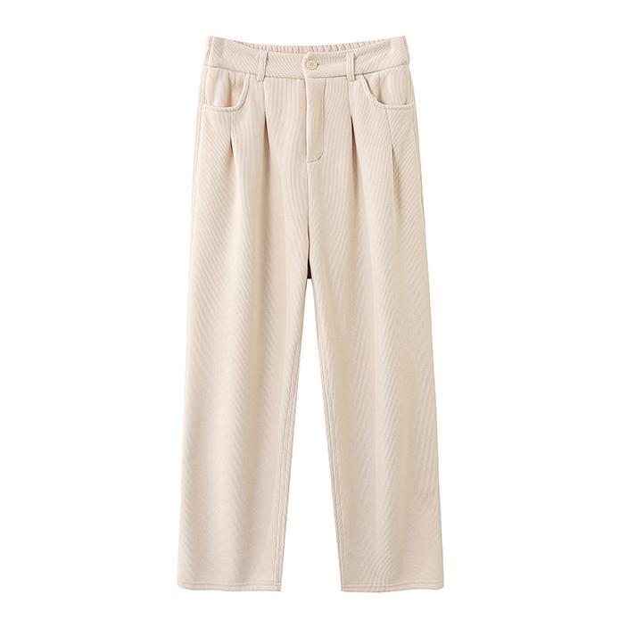 Dimanaf Winter Lange Hosen Damen Cord Gerade Harem Elastisch Uni Winter Taille Locker Neue