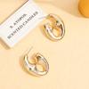 Trendy Water Drop Pattern C-shaped Earclip Threaded Stud Earrings Set Personalized Earrings Sexy Atmosphere Stud Earrings Set