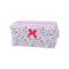 Quilted Cosmetic Bag with Floral Print Large Capacity Makeup Organizer Travel Toiletry Storage Pouch for Women
