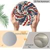 2D Flat 1pc Aluminum Independence Day-Themed Rotating Flower Wall Decor 7.87 inches x 7.87 inches Patriotic Decor Suitable for hanging on front