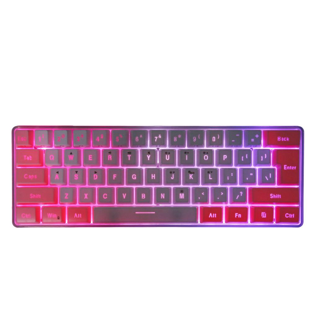 Gaming Keyboard USB 61 Keys Contrast Color RGB Light Key Line Separation Mechanical Wired Keyboard for Games