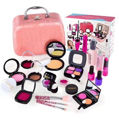 (Ne skutečný make-up)Předstíraný make-up pro dívky, make-up sada předstíraných her – s kosmetickou taštičkou pro narozeninové Vánoce, sada líčení hraček