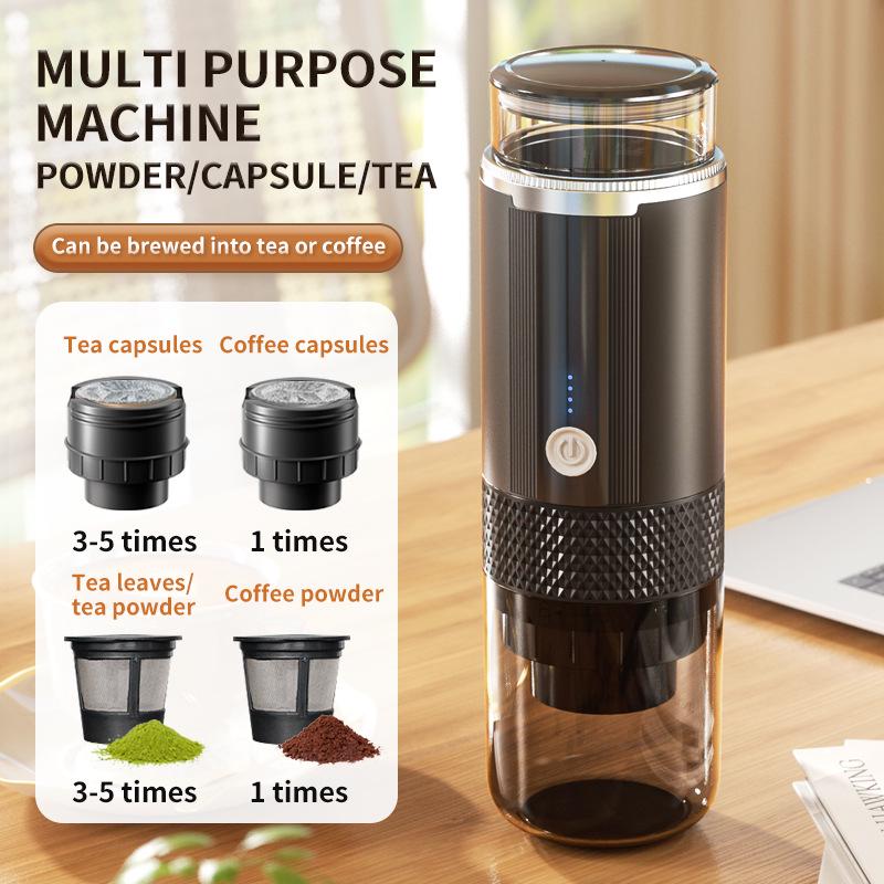 Portable Automatic K-Cup Coffee Maker for Home and Car - Wireless Electric Coffee Extractor