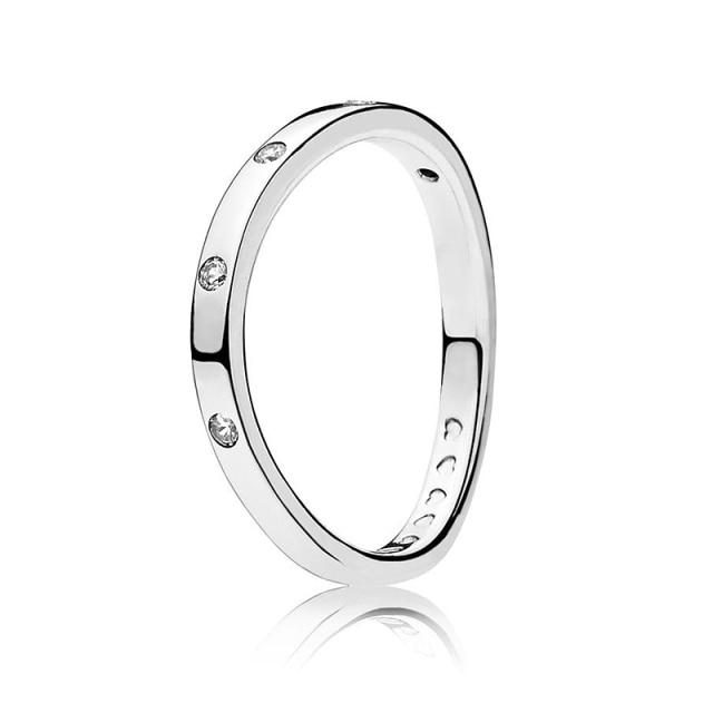 Original 925 Sterling Silver Shiny Elegant Ring Women's Gift Pop DIY Jewelry