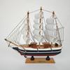 24cm Wooden Sailboat Model Mediterranean Decor