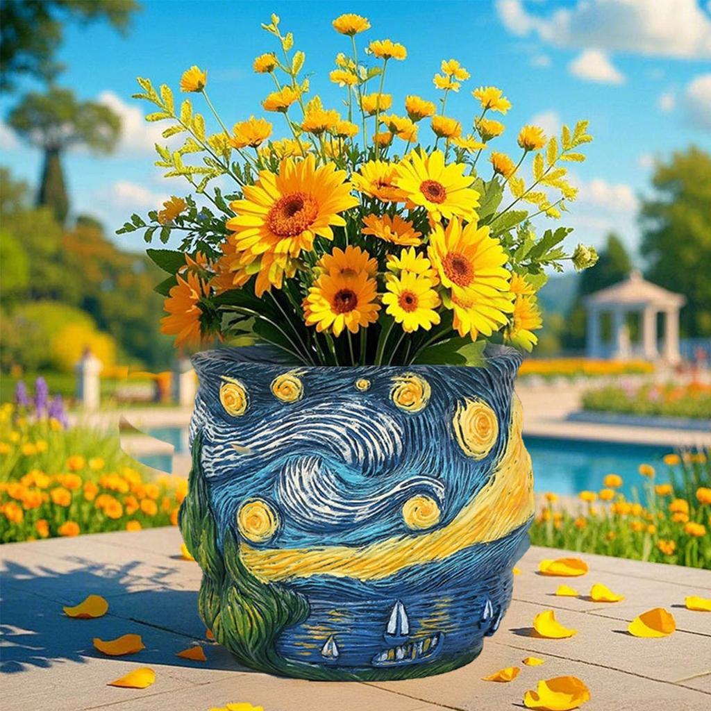 Sky Resin Flower Pot,  Sky Creative Flower Planting Tool, Balcony Potted Plant, Decorative Ornaments.