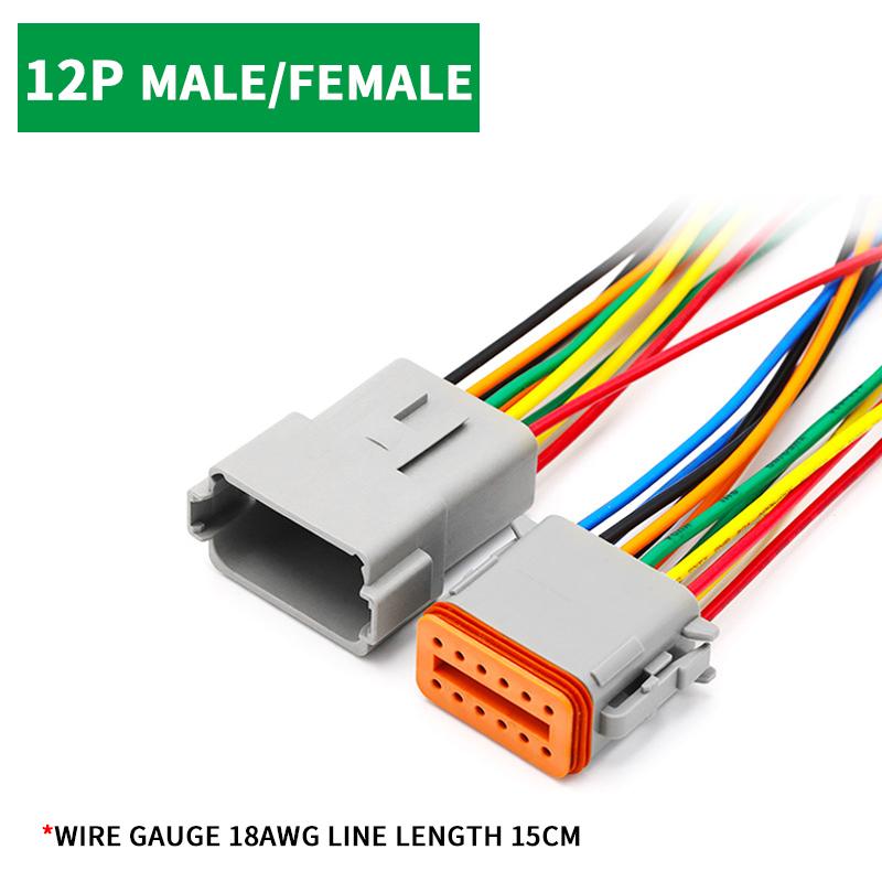5/20/100 Sets Deutsch DT connector with 15cm Wiring harness DT06-2S/DT04-2P 2P 3P 4P 6P 8P 12P waterproof electrical connector