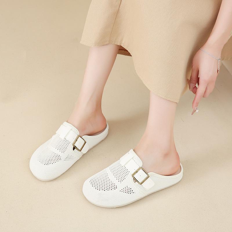 Outer wear bag head slippers breathable mesh Birkenstocks women's 2025 spring new thick-soled one-pedal half slippers