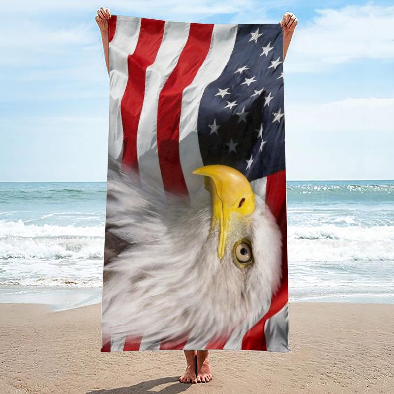 Beach Towel, Bath Towel, Microfiber Towel, Rectangular Beach Mat, Digital Printing Bath Towel, Shawl To Map