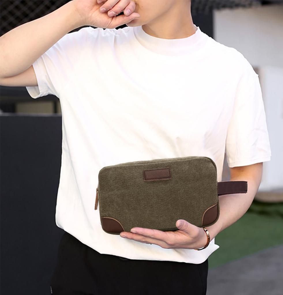 FANDARE Clutch Second Formal Long Business Green Men's Bag, Bag, Occasions, Wallet, Compact, Pouch, Popular, Gentleman, Canvas,