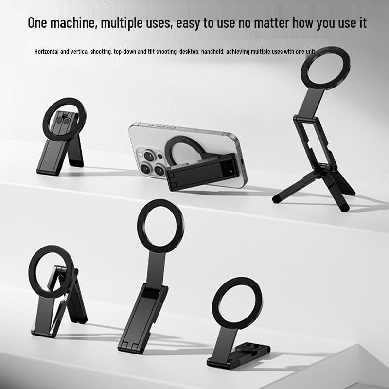 Desktop Magnetic Phone Holder: Foldable Selfie & Photography Tripod