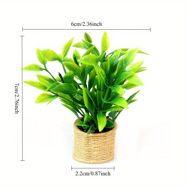 1pc Artificial Tiny Greenery Ornament Mini Potted Plant Mini Model Dollhouse Accessories