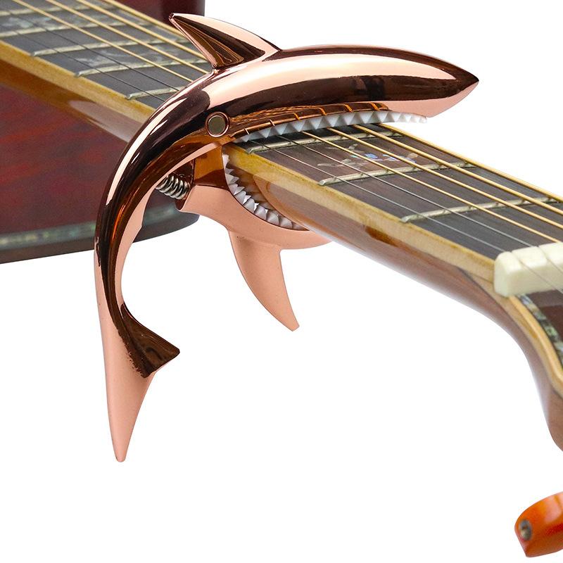 Metal Shark Acoustic Guitar Capo Clip Metal Clamp with Changing Strings Tools Wood Classic Electric Guitar Ukulele Universal