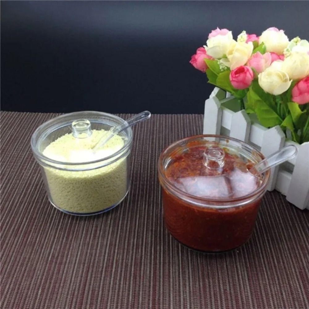 Anti-fall Seasoning Jar Transparent Condiment Container Acrylic Sugar Bowl  Dining Table