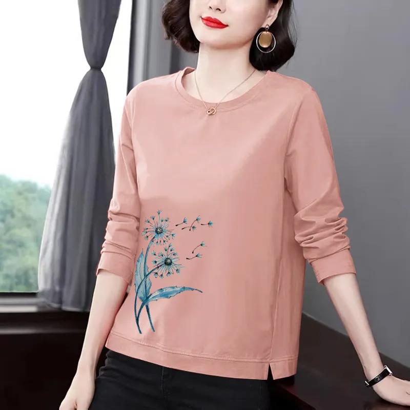 Sweatshirt for Women Cotton Loose Oversized Long Sleeve T-Shirt Comfortable Round Neck Casual Pullover Top Sweatshirt