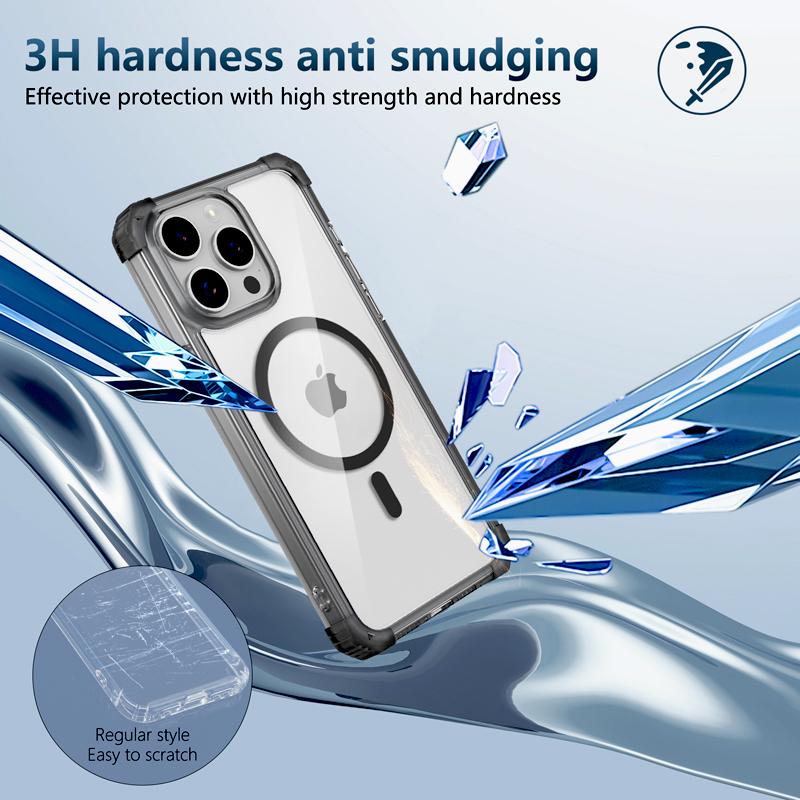 Shockproof Armor Transparent Case For iPhone 17 16 15 14 13 12 Pro Max Plus 15Pro IPhone15 for Magsafe Mag Safe Charge Cover