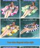 Inflatable Four-Tube Mesh Lounge Chair: Striped Hammock-Style Floating Bed for Water Recreation