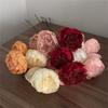 3heads Peony Cored Peony Artificial Flower Fake Rose Wedding Living Room Decoration