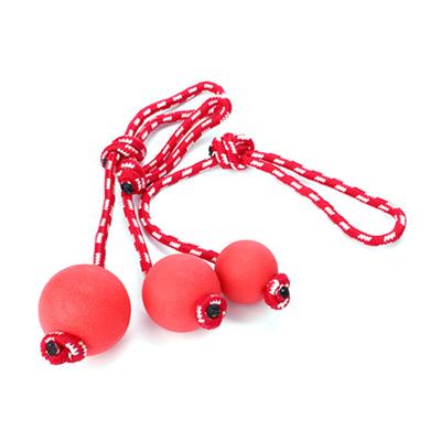 Dog Ball Rope Toy Interactive Bite Resistant Safe Dog Rubber Ball with Rope for Outdoor Training 7.2cm   2.8in